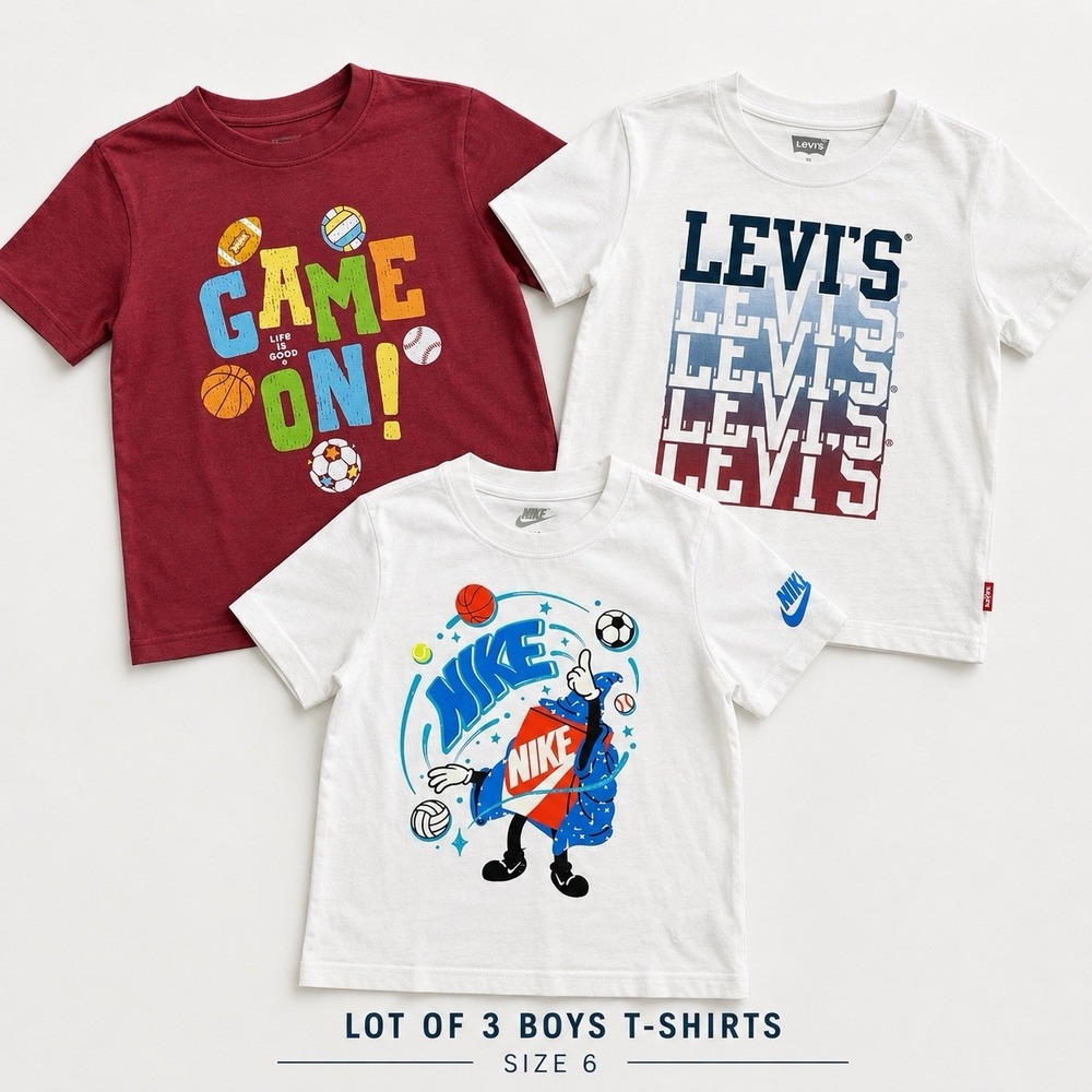 Lot Of T- Shirts Boy 6 Years Cotton Everyday Mixed Brands
